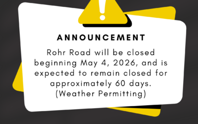 Rohr Road Closure Scheduled for Road Widening Project