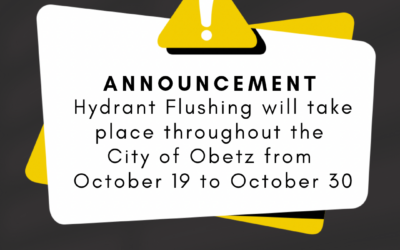 Annual Hydrant Flushing Begins October 19 in Obetz